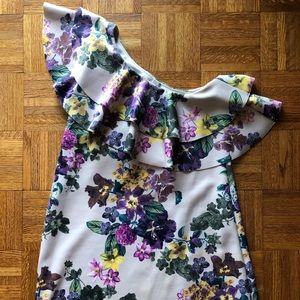 Sz 4 ASOS one shoulder floral dress